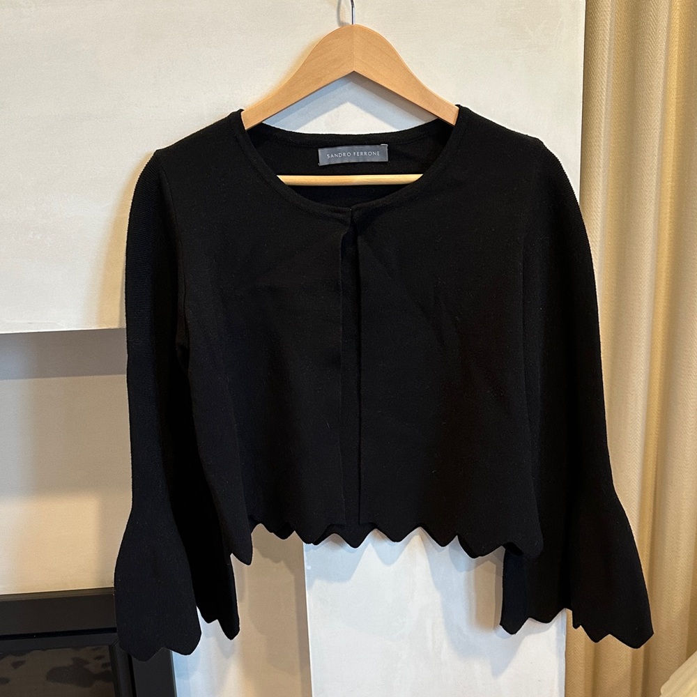 Black Scalloped Cardigan